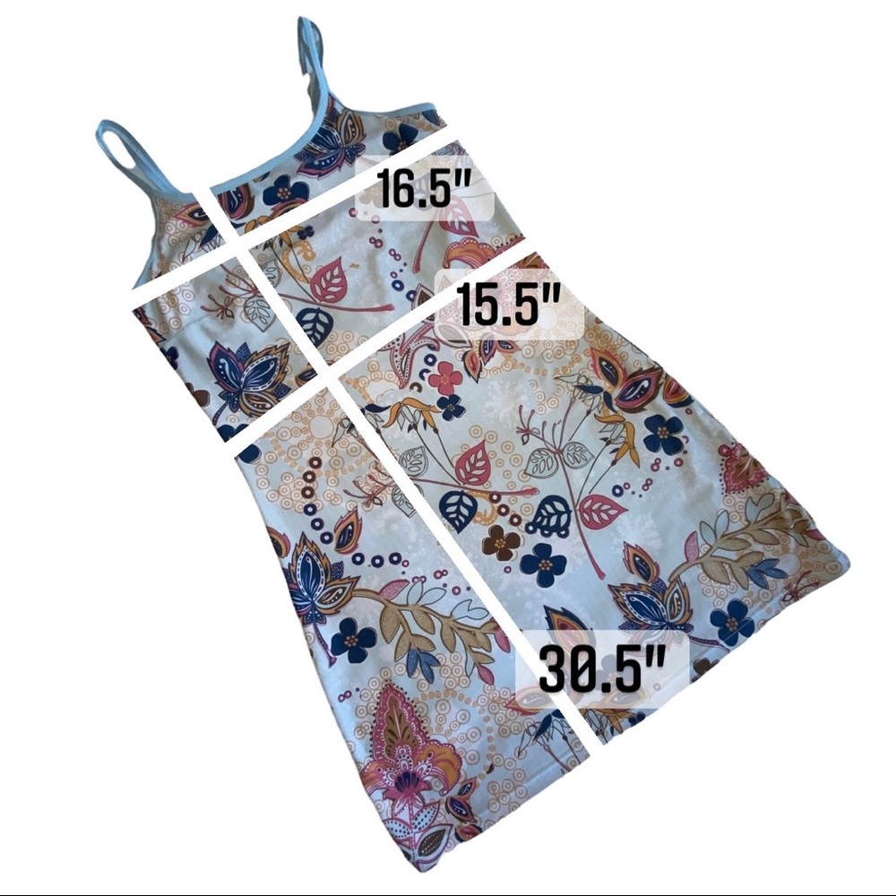 Aventura BLUE Floral Fit Flare Stretch Double Strap Athleisure Tank Dress Wmn Sm - Picture 10 of 16